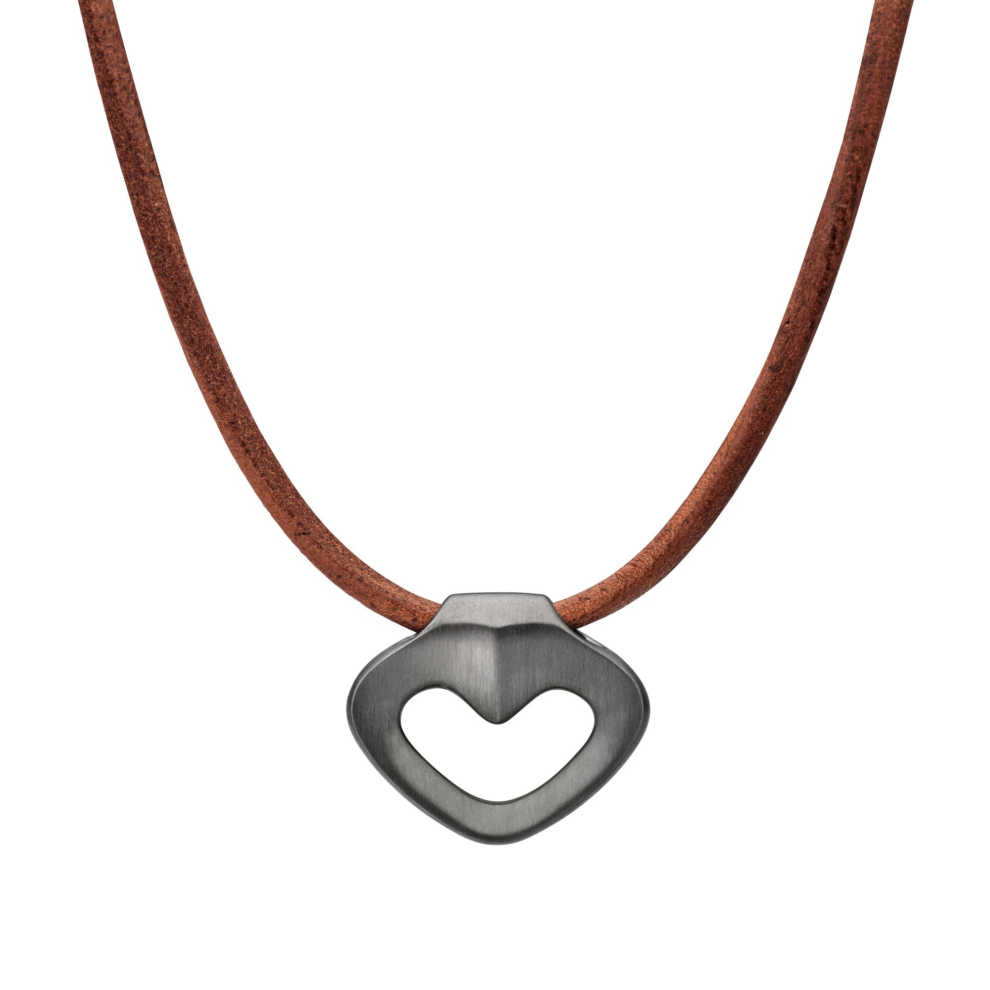 Courage Mens Necklace - Silver / Leather