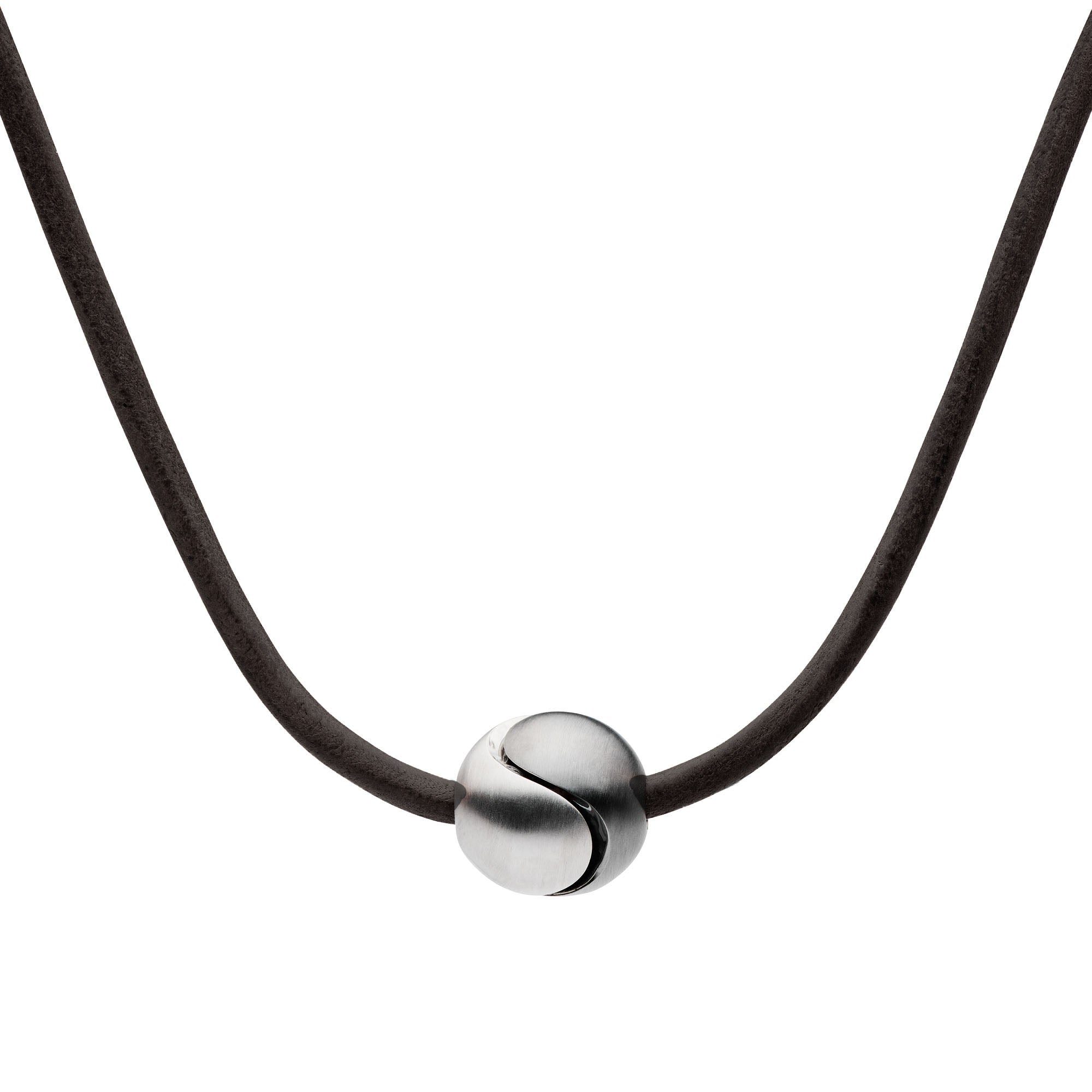 Wonder Mens Necklace - Silver, Leather cord