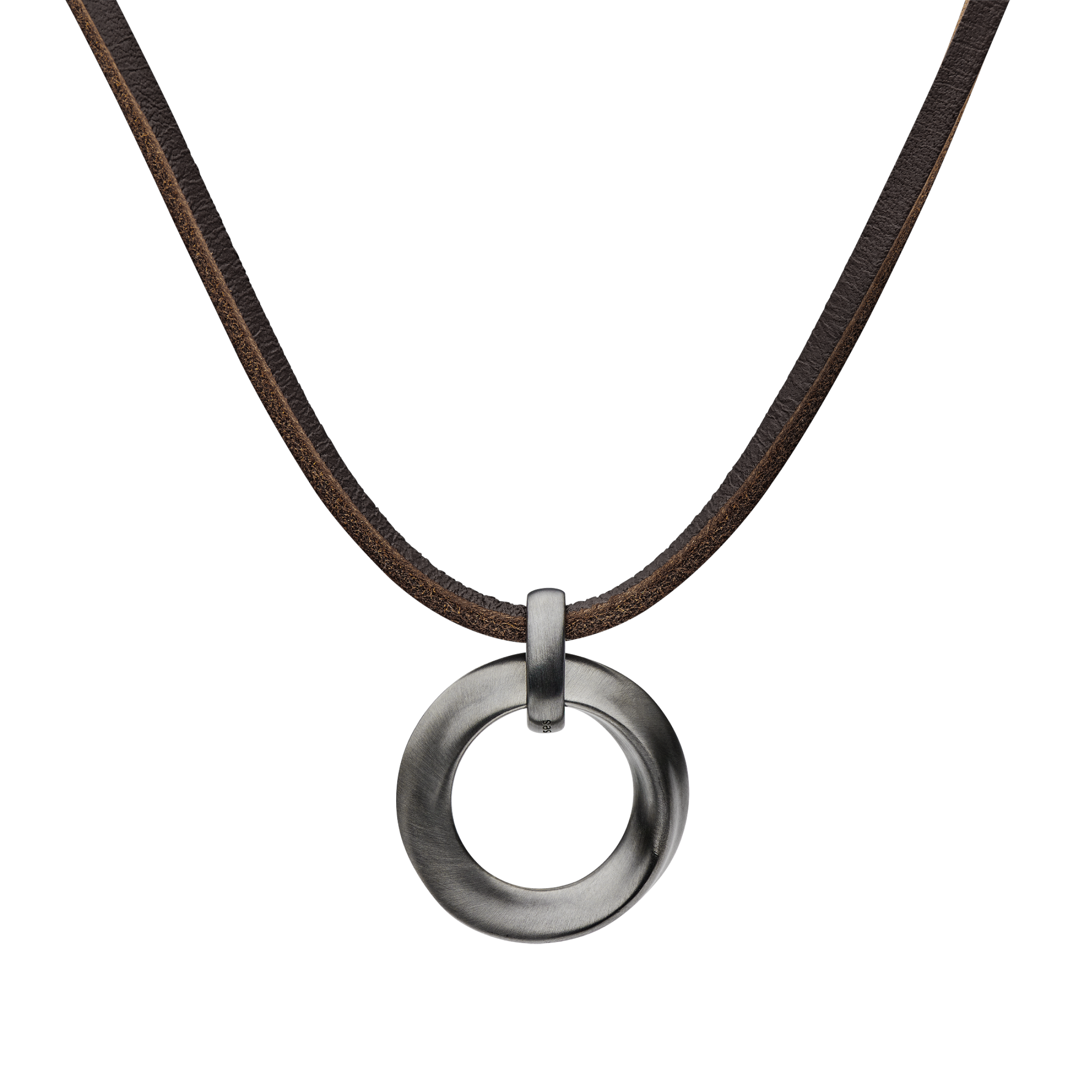 Numen Mens Necklace - Silver / Leather