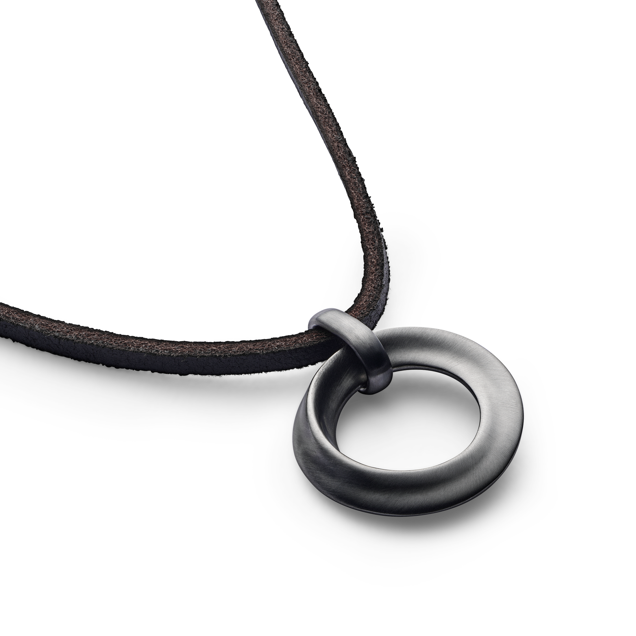 Numen Mens Necklace - Silver / Leather