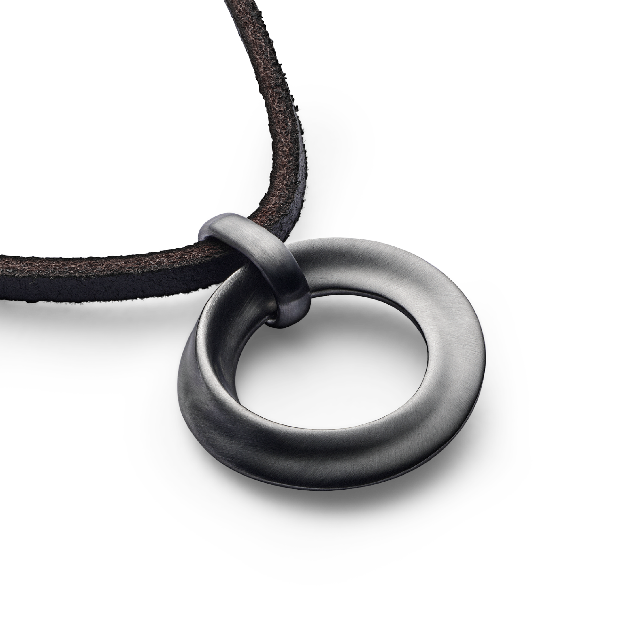 Numen Mens Necklace - Silver / Leather